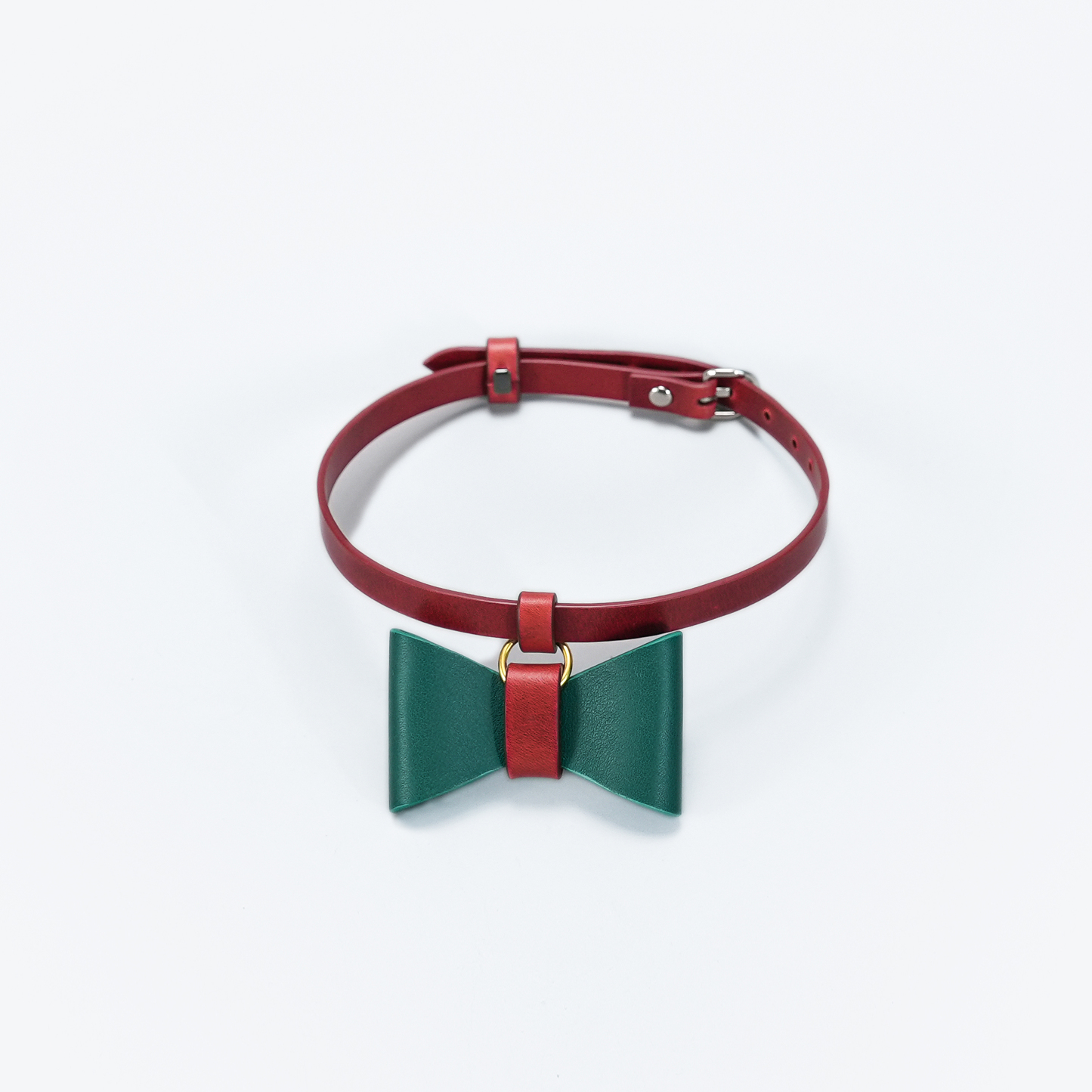 Puppy School BOW-TIE Dog Collar Red with Green-PPZEN