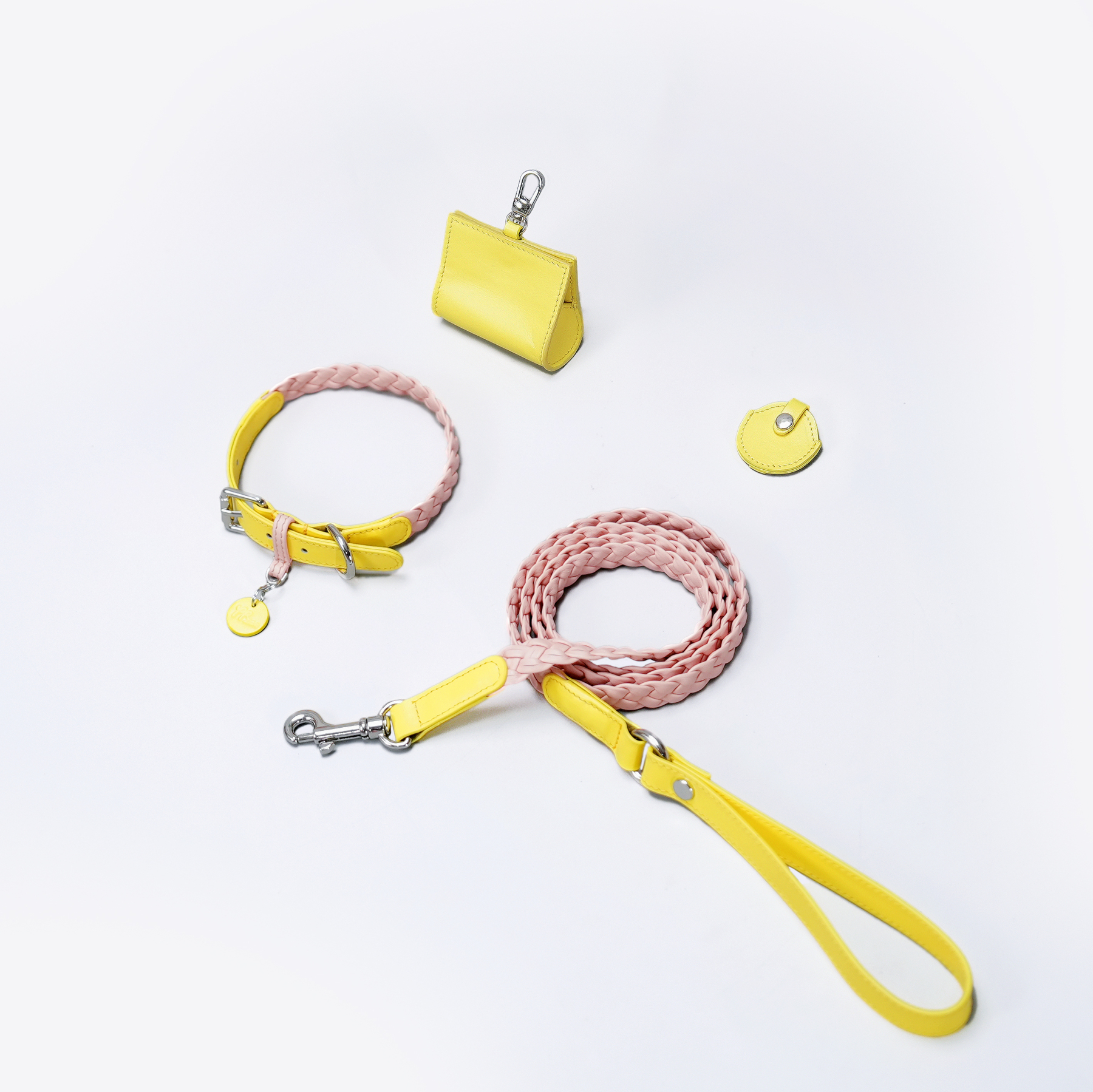 Keukenhof Spring Tulip Dog Lead Set Yellow with Pink-PPZEN