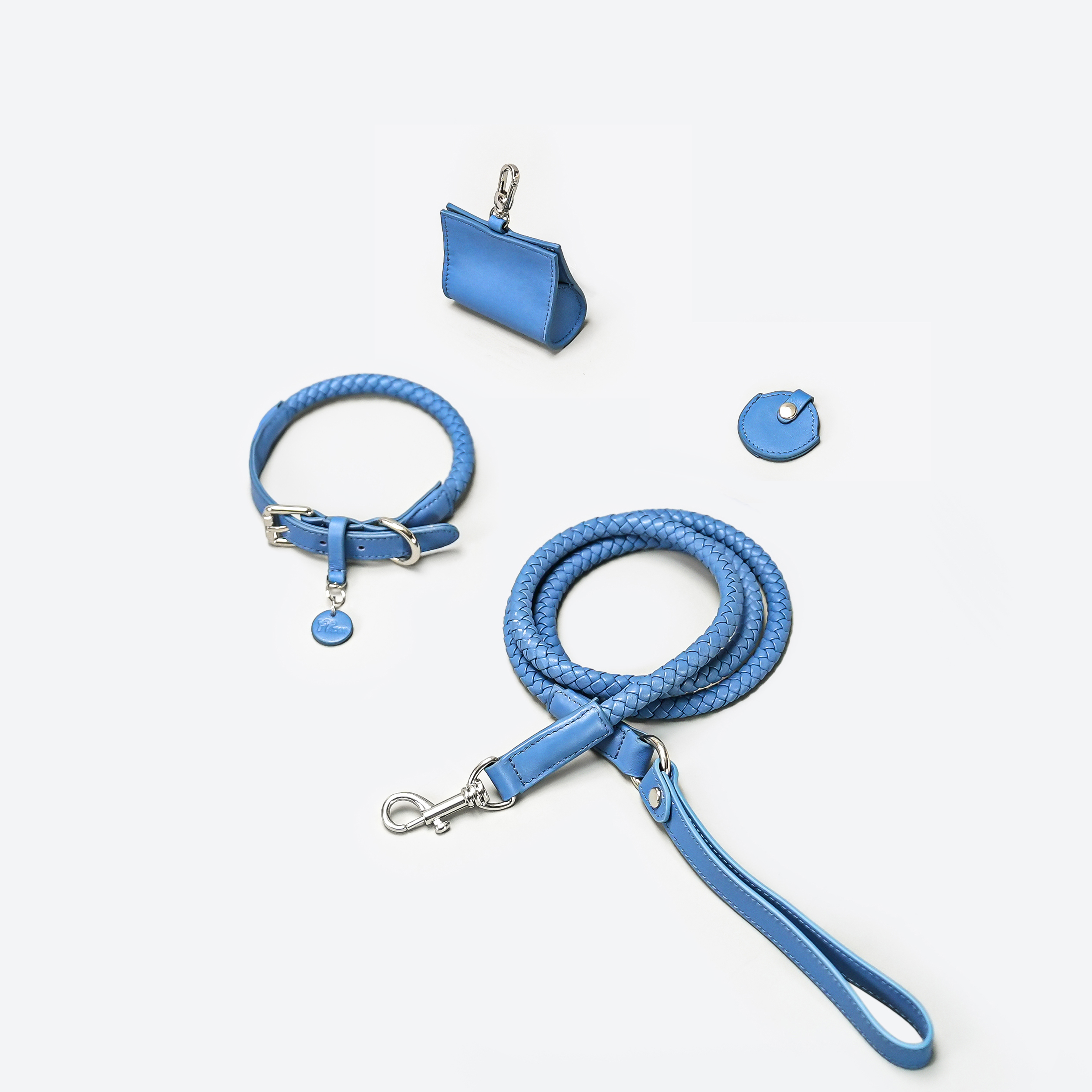 Mediterranean Summer Vacation Dog Lead Set Blue-PPZEN