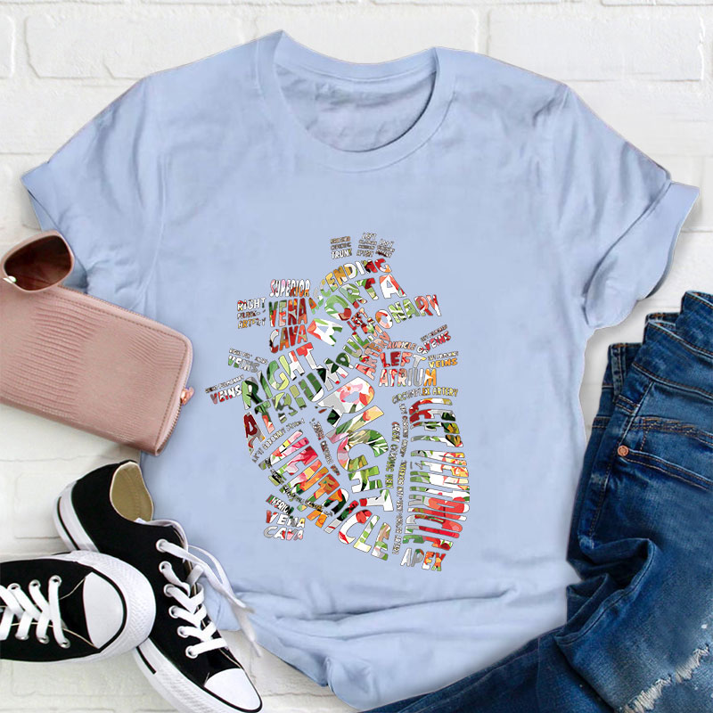 Anatomical Heart Print Short Sleeve T-shirt