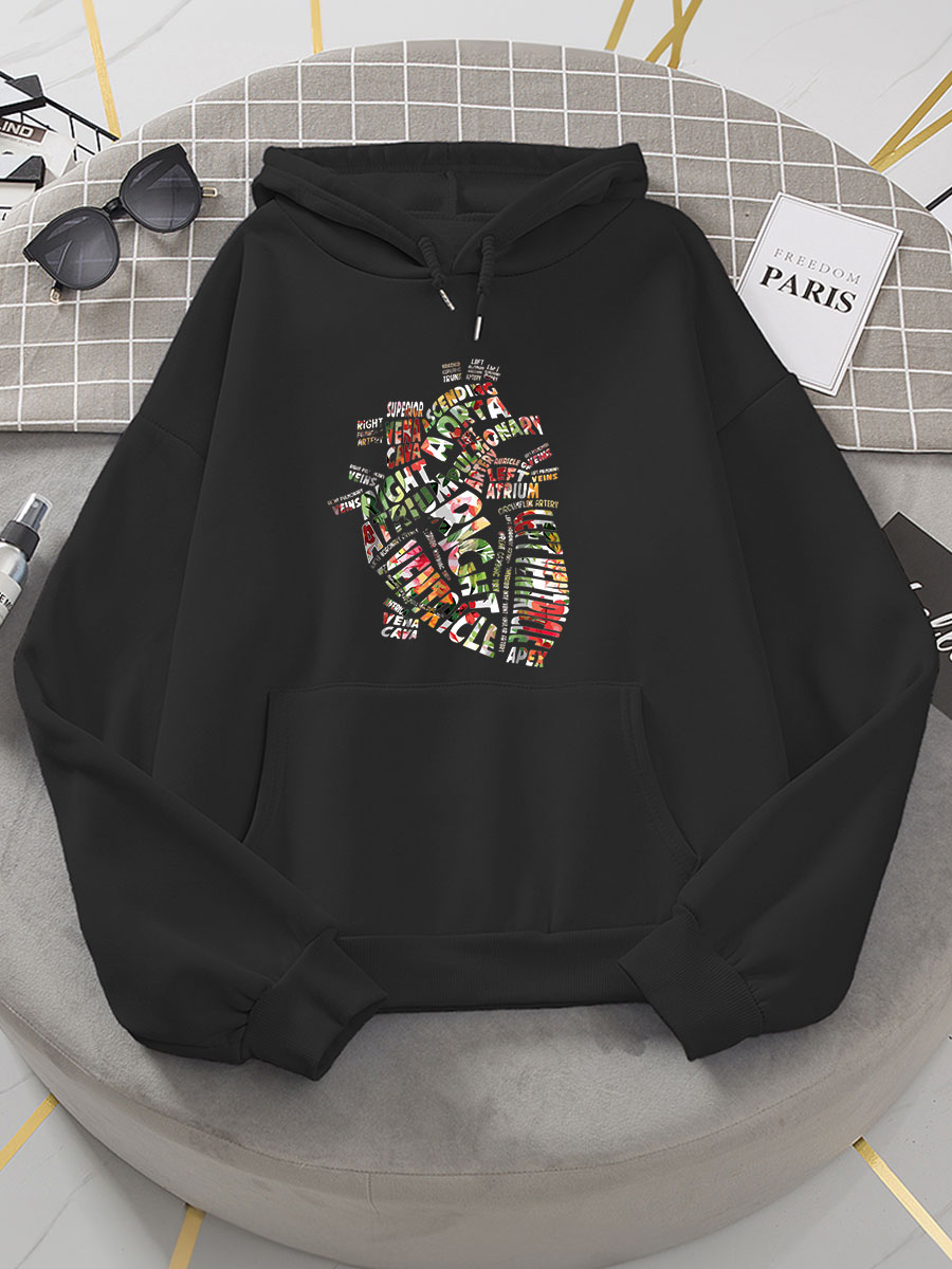 Anatomical Heart Print Hoodie