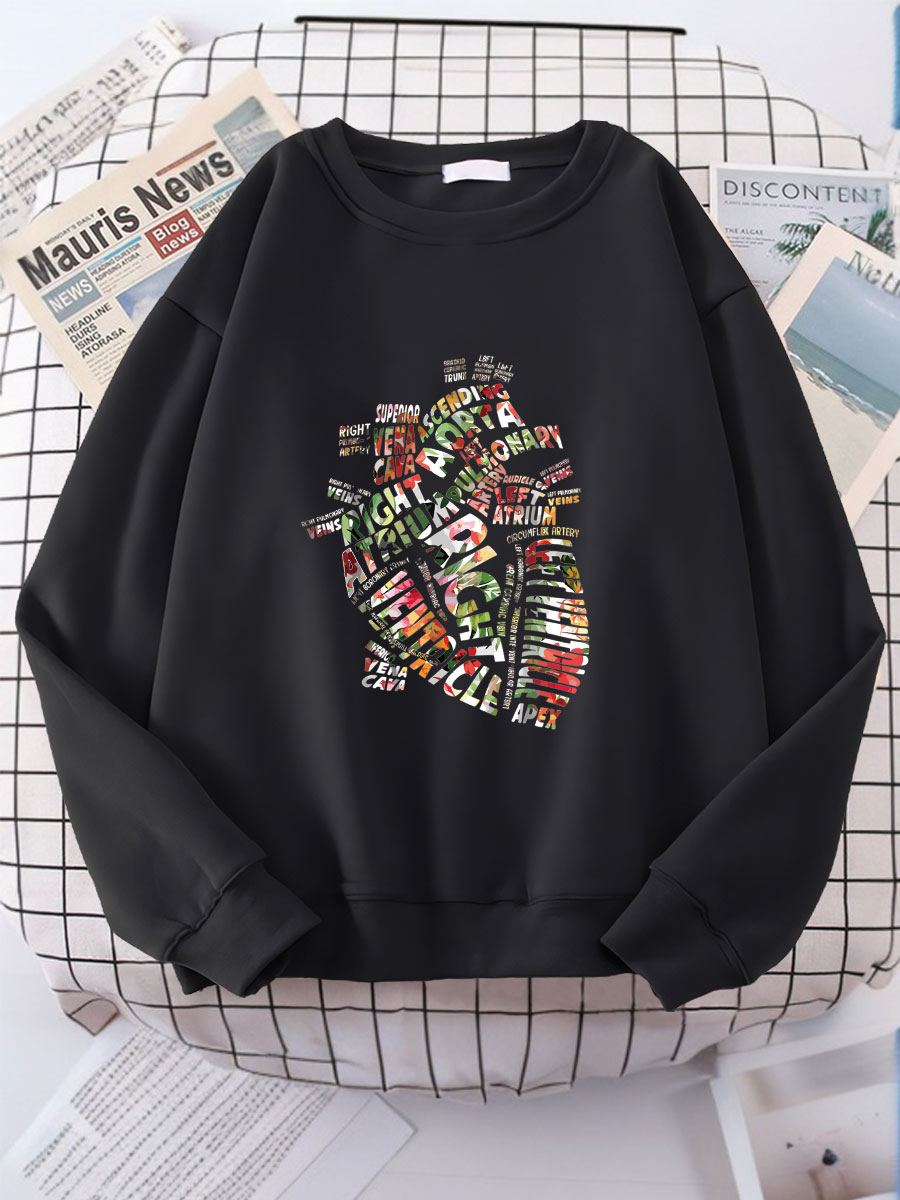 Anatomical Heart Print Sweatshirt