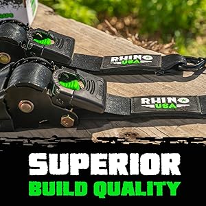 retractable ratchet strap superior build quality from rhino usa