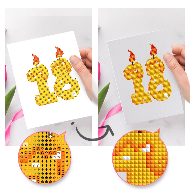 Frameless, mini diamond painting, birthday creative mini diamond painting on the entrance flower house desktop, creative simple pattern diamond painting, 12 pcs, 5.9 X7 inches.