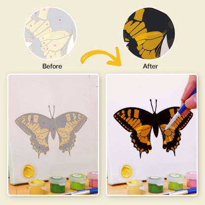 6 pieces, beautiful butterfly accessory digital mini painting set, 15x15cm/5.9x5.9 inches, handmade for home leisure, perfect gift for family and friends.