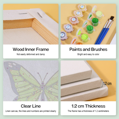 6 pieces, beautiful butterfly accessory digital mini painting set, 15x15cm/5.9x5.9 inches, handmade for home leisure, perfect gift for family and friends.