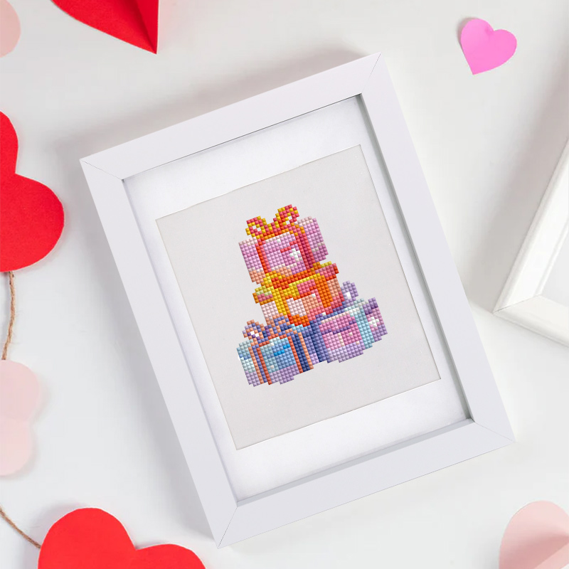 Frameless, mini diamond painting, birthday creative mini diamond painting on the entrance flower house desktop, creative simple pattern diamond painting, 12 pcs, 5.9 X7 inches.