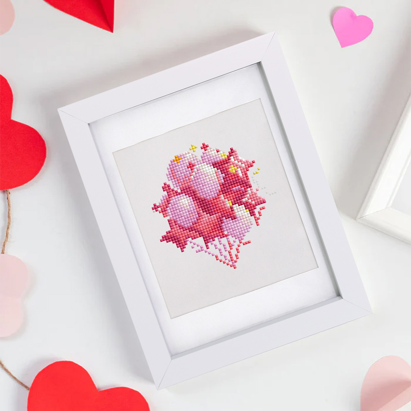 Frameless, mini diamond painting, birthday creative mini diamond painting on the entrance flower house desktop, creative simple pattern diamond painting, 12 pcs, 5.9 X7 inches.