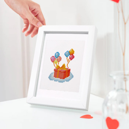 Frameless, mini diamond painting, birthday creative mini diamond painting on the entrance flower house desktop, creative simple pattern diamond painting, 12 pcs, 5.9 X7 inches.