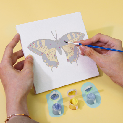 6 pieces, beautiful butterfly accessory digital mini painting set, 15x15cm/5.9x5.9 inches, handmade for home leisure, perfect gift for family and friends.