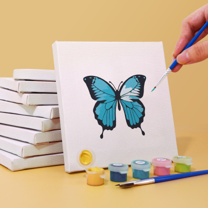 6 pieces, beautiful butterfly accessory digital mini painting set, 15x15cm/5.9x5.9 inches, handmade for home leisure, perfect gift for family and friends.