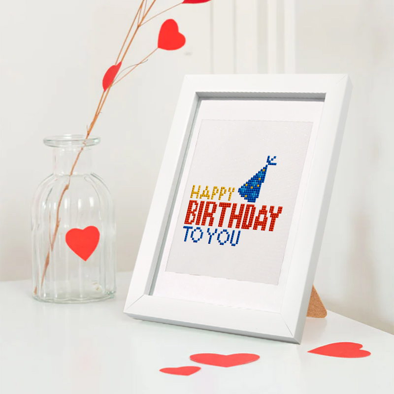 Frameless, mini diamond painting, birthday creative mini diamond painting on the entrance flower house desktop, creative simple pattern diamond painting, 12 pcs, 5.9 X7 inches.