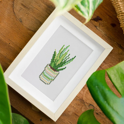 Frameless, mini diamond painting, creative mini diamond painting of green plants on the entrance flower house desktop, creative simple pattern diamond painting,12pcs, 5.9 X7 inches.