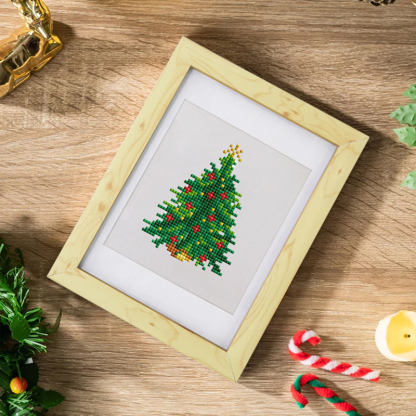 Frameless, mini diamond painting, Christmas creative mini diamond painting on the entrance flower house desktop, creative simple pattern diamond painting, 12 pcs, 5.9 X7 inches.