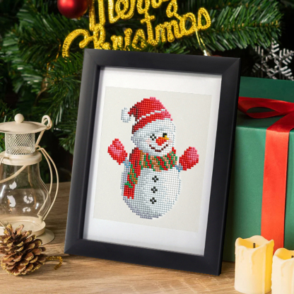 Frameless, mini diamond painting, Christmas creative mini diamond painting on the entrance flower house desktop, creative simple pattern diamond painting, 12 pcs, 5.9 X7 inches.