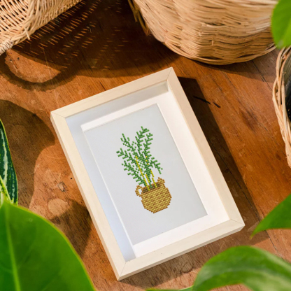 Frameless, mini diamond painting, creative mini diamond painting of green plants on the entrance flower house desktop, creative simple pattern diamond painting,12pcs, 5.9 X7 inches.