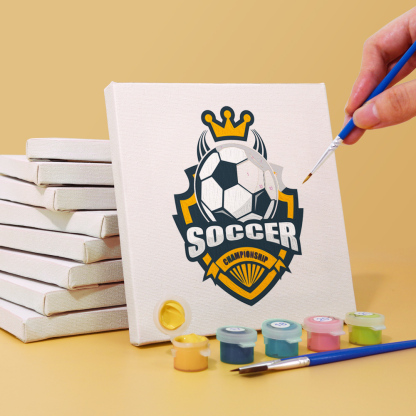 6 pieces, cool football accessory digital mini painted set, 15x15cm/5.9x5.9 inches, handmade for home leisure, perfect gift for family and friends.
