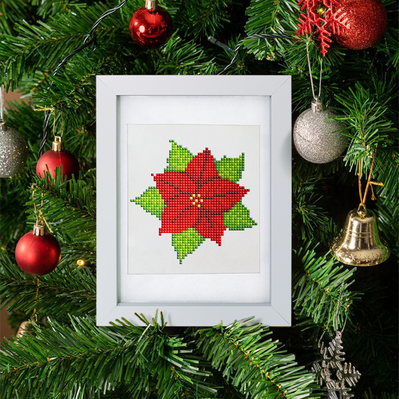 Frameless, mini diamond painting, Christmas creative mini diamond painting on the entrance flower house desktop, creative simple pattern diamond painting, 12 pcs, 5.9 X7 inches.