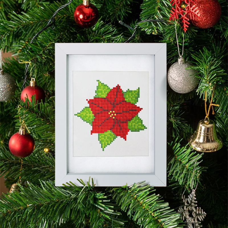 Frameless, mini diamond painting, Christmas creative mini diamond painting on the entrance flower house desktop, creative simple pattern diamond painting, 12 pcs, 5.9 X7 inches.