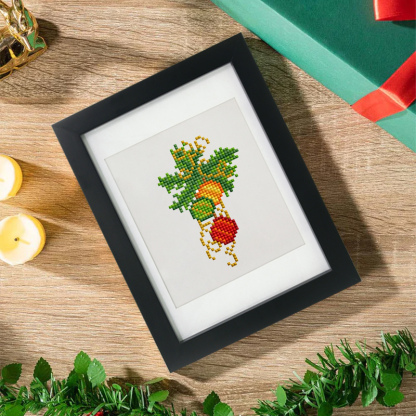 Frameless, mini diamond painting, Christmas creative mini diamond painting on the entrance flower house desktop, creative simple pattern diamond painting, 12 pcs, 5.9 X7 inches.