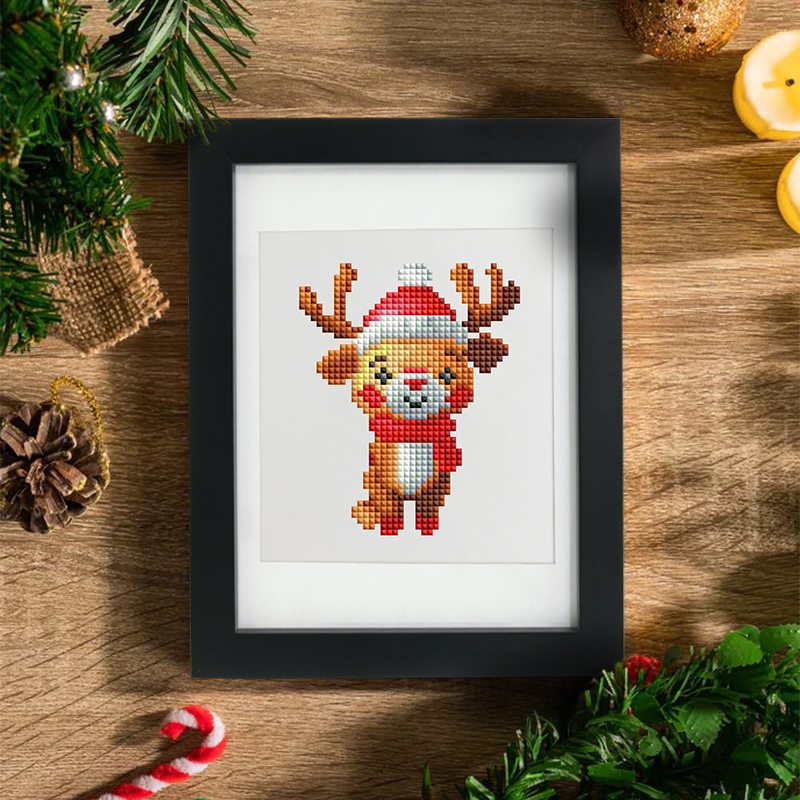 Frameless, mini diamond painting, Christmas creative mini diamond painting on the entrance flower house desktop, creative simple pattern diamond painting, 12 pcs, 5.9 X7 inches.