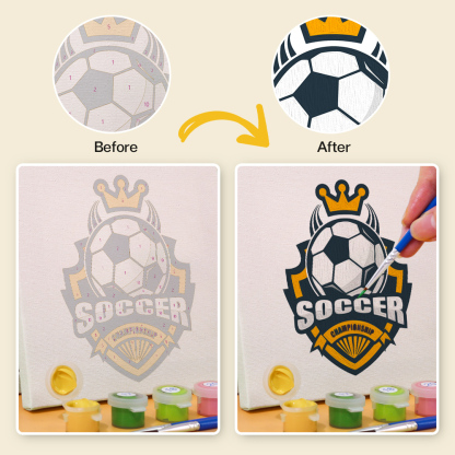 6 pieces, cool football accessory digital mini painted set, 15x15cm/5.9x5.9 inches, handmade for home leisure, perfect gift for family and friends.
