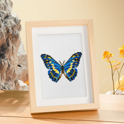 Frameless, mini diamond painting, butterfly creative mini diamond painting on the entrance flower house desktop, creative simple pattern diamond painting, 12pcs, 5.9 X7 inches.