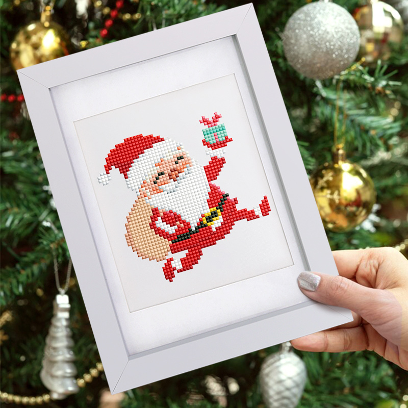 Frameless, mini diamond painting, Christmas creative mini diamond painting on the entrance flower house desktop, creative simple pattern diamond painting, 12 pcs, 5.9 X7 inches.