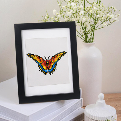 Frameless, mini diamond painting, butterfly creative mini diamond painting on the entrance flower house desktop, creative simple pattern diamond painting, 12pcs, 5.9 X7 inches.