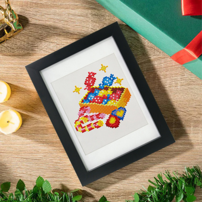 Frameless, mini diamond painting, Christmas creative mini diamond painting on the entrance flower house desktop, creative simple pattern diamond painting, 12 pcs, 5.9 X7 inches.