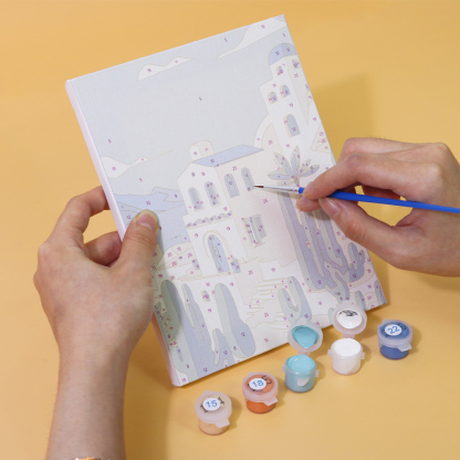 6 pieces, architectural mini digital painting set, 15x20cm/5.9x7.8 inches, handmade, suitable for family leisure, is the perfect gift for family and friends.