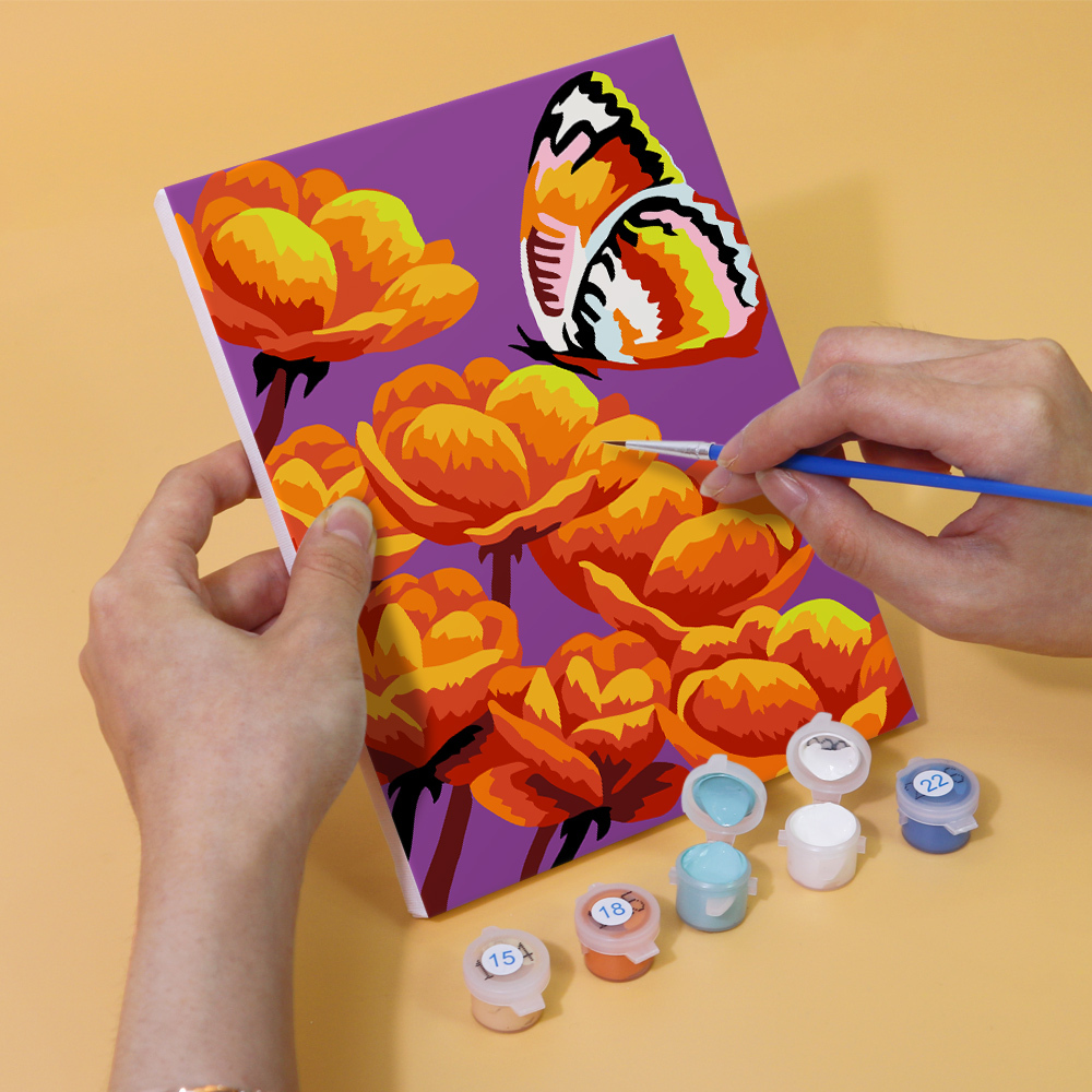6 pieces, flower mini digital painting set, 15x20cm/5.9x7.8 inches, handmade, suitable for family leisure, is the perfect gift for family and friends.