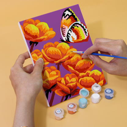6 pieces, flower mini digital painting set, 15x20cm/5.9x7.8 inches, handmade, suitable for family leisure, is the perfect gift for family and friends.