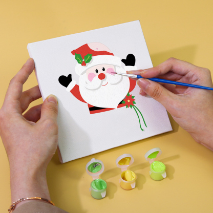 9 pieces, Christmas desktop accessories digital mini painting set, 15x15cm/5.9x5.9 inches, handmade for family leisure, perfect gift for friends and family.