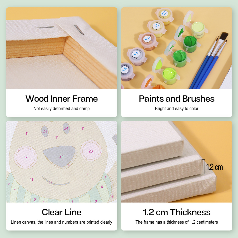 9 pieces, Christmas desktop accessories digital mini painting set, 15x15cm/5.9x5.9 inches, handmade for family leisure, perfect gift for friends and family.