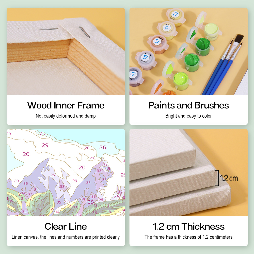 6 pieces, flower mini digital painting set, 15x20cm/5.9x7.8 inches, handmade, suitable for family leisure, is the perfect gift for family and friends.