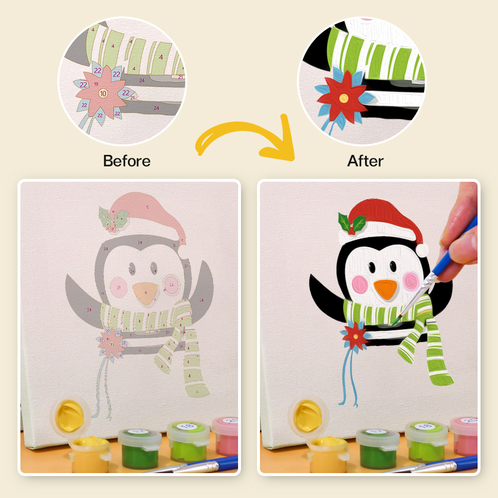 9 pieces, Christmas desktop accessories digital mini painting set, 15x15cm/5.9x5.9 inches, handmade for family leisure, perfect gift for friends and family.