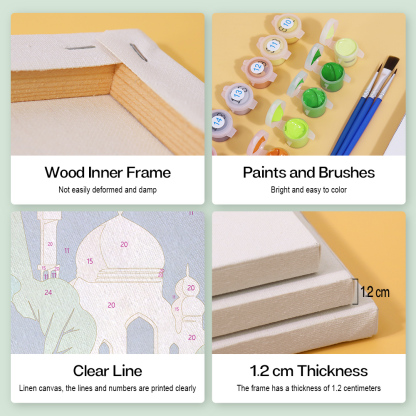 6 pieces, architectural mini digital painting set, 15x20cm/5.9x7.8 inches, handmade, suitable for family leisure, is the perfect gift for family and friends.