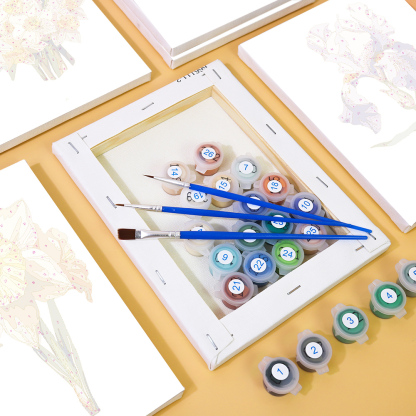 6 pieces, flower mini digital painting set, 15x20cm/5.9x7.8 inches, handmade, suitable for family leisure, is the perfect gift for family and friends.