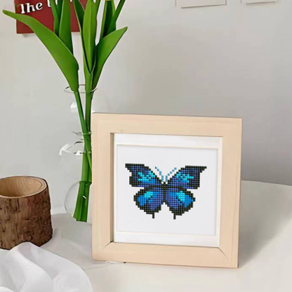 Frameless, mini diamond painting, butterfly creative mini diamond painting on the entrance flower house desktop, creative simple pattern diamond painting, 9 pcs, 5.9 X5.9 inches.