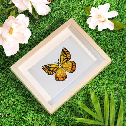 Frameless, mini diamond painting, butterfly creative mini diamond painting on the entrance flower house desktop, creative simple pattern diamond painting, 12pcs, 7 X5.9 inches.