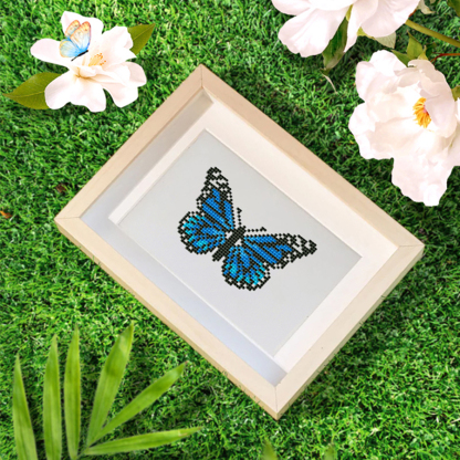 Frameless, mini diamond painting, butterfly creative mini diamond painting on the entrance flower house desktop, creative simple pattern diamond painting, 12pcs, 7 X5.9 inches.
