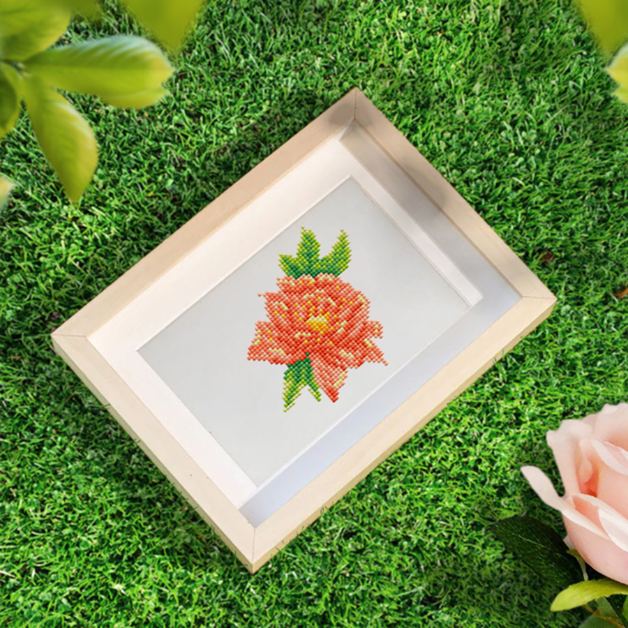 Frameless, mini diamond painting, flower creative mini diamond painting on the entrance flower house desktop, creative simple pattern diamond painting, 12 pcs, 5.9 X7 inches.