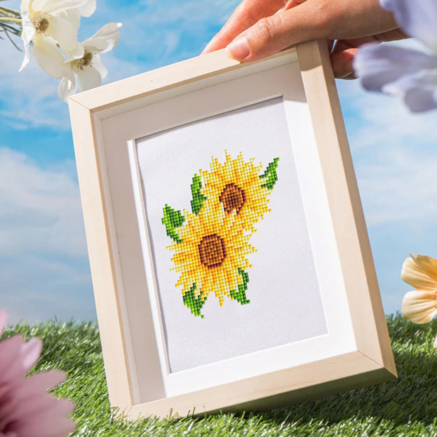 Frameless, mini diamond painting, flower creative mini diamond painting on the entrance flower house desktop, creative simple pattern diamond painting, 12 pcs, 5.9 X7 inches.