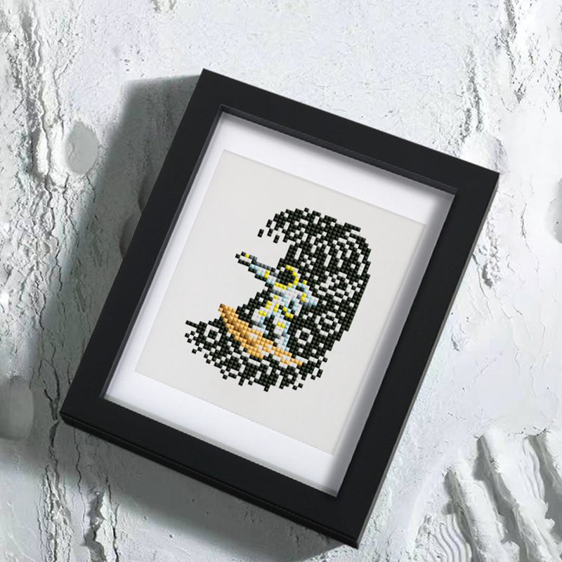 Frameless, mini diamond painting, space creative mini diamond painting on the entrance flower house desktop, creative simple pattern diamond painting, 12 pcs, 5.9 X7 inches.