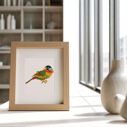 Frameless, mini diamond painting, bird creative mini diamond painting on the entrance flower house desktop, creative simple pattern diamond painting, 12 pcs, 5.9 X7 inches.