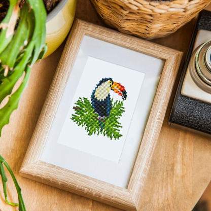 Frameless, mini diamond painting, bird creative mini diamond painting on the entrance flower house desktop, creative simple pattern diamond painting, 12 pcs, 5.9 X7 inches.