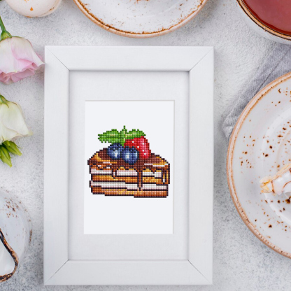 Frameless, mini diamond painting, dessert creative mini diamond painting on the entrance flower house desktop, creative simple pattern diamond painting, 12 pcs, 5.9 X7 inches.