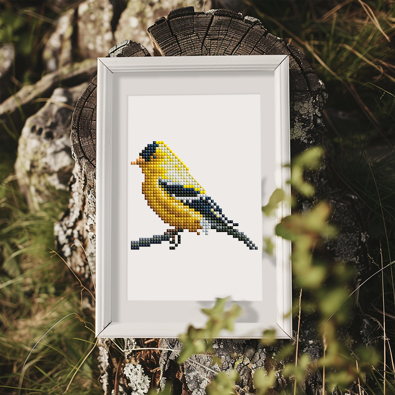 Frameless, mini diamond painting, bird creative mini diamond painting on the entrance flower house desktop, creative simple pattern diamond painting, 12 pcs, 5.9 X7 inches.