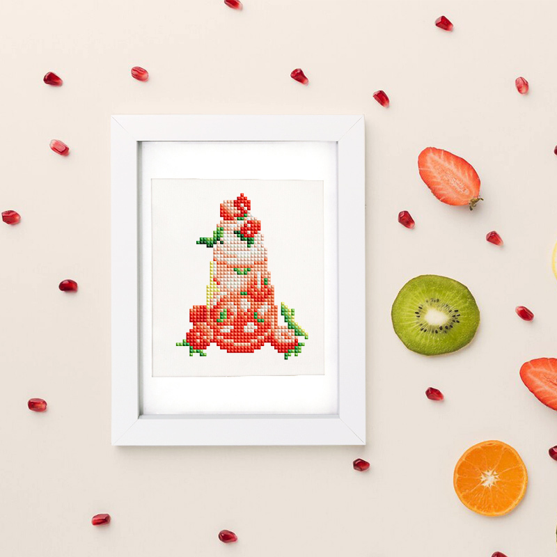 Frameless, mini diamond painting, creative mini diamond painting of drinks on the entrance flower house table, creative simple pattern diamond painting, 12pcs, 5.9 X7 inches.